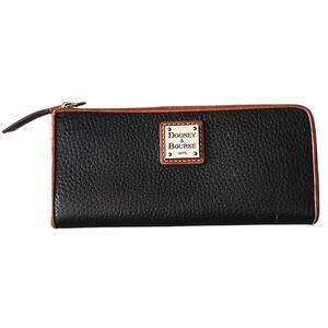Dooney & Bourke Vintage Pebbled Leather Black & Tan Wallet
